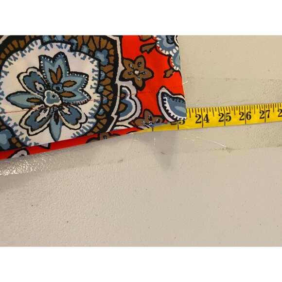 Loft Dress Red & Blue Floral Knee-Length Long Sleeves Medium - Picture 5 of 6